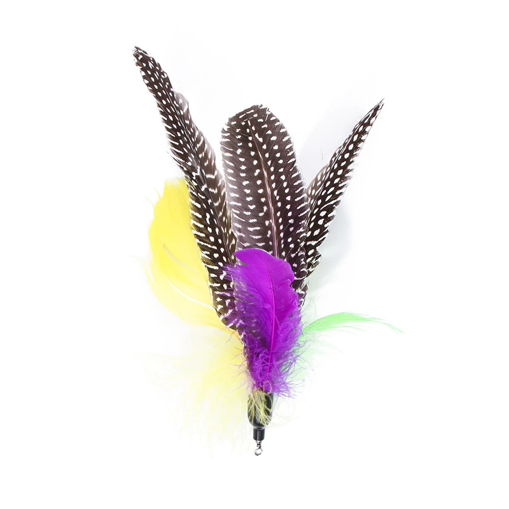 Cat Feather Teaser Toy with 1 retractable wand and 11 replicable feather refills